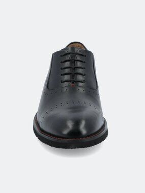Thomas & Vine Mens Leather Morey Perforated Oxford shoes Black Size 10 NWB